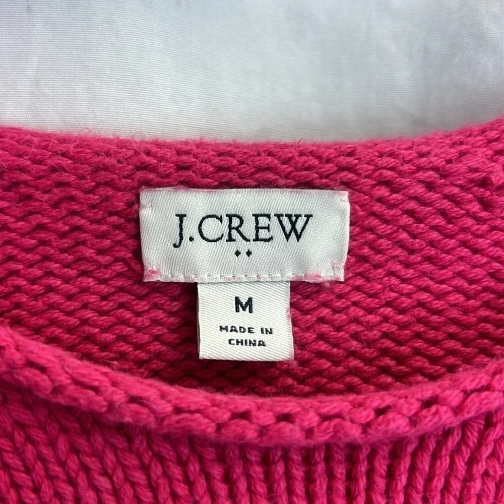 J. Crew Women’s Magenta Crewneck Pullover Cotton Sweater Size M
